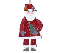 Gisela Graham New England Wooden Santa Decoration