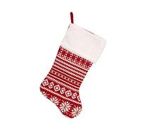Gisela Graham Nordic Red & White Knitted Christmas Stocking