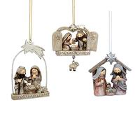 Gisela Graham One Pastel Resin Nativity hanging christmas Decoration - choose from 3 designs