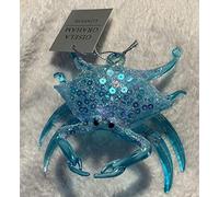 Gisela Graham Opaque Blue Glass/Sequin Crab Decoration