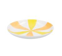 Gisela Graham Orange and Yellow Stripe Trinket Dish, Round, Porcelain, 10cm