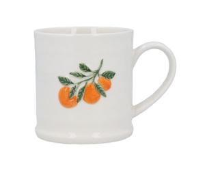 Gisela Graham Orange Branch Embossed Stoneware Mug