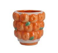 Gisela Graham Oranges Stoneware Plant Pot Cover, 8cm, Glazed