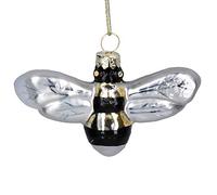 Gisela Graham Painted Glass Bumble Bee Bauble