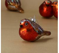 Gisela Graham Painted Glass Robin Christmas Decoration