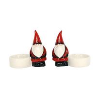 Gisela Graham Pair of Santa Christmas Tea Light Holders