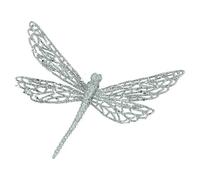 Gisela Graham Pale Green Glitter & Acrylic Dragonfly Clip Decoration