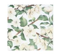Gisela Graham Paper Napkins, White Blossom Design, 16cm, Pack of 20