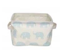 Gisela Graham Pastel Blue Elephant Collapsible Small Storage Basket - 20x14x16cm
