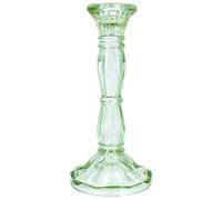 Gisela Graham Pastel Green Glass Candlestick - Medium