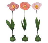 Gisela Graham Pastel Paper Dahlia Flowers with Weighted Base, 53cm, Set of 3