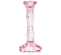 Gisela Graham Pastel Pink Glass Candlestick - Medium