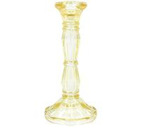 Gisela Graham Pastel Yellow Glass Candlestick - Medium