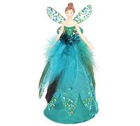 Gisela Graham Peacock Feather Angel for the Christmas Tree Top, Tree Topper, 18 cm
