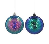 Gisela Graham Peacock Sparkle Baubles - set of two