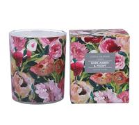 Gisela Graham Peony & Amber Scented Candle, Pink Floral Pattern, 8cm Diameter