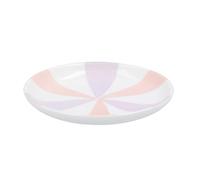 Gisela Graham Pink and Lilac Stripe Trinket Dish, Round, Porcelain, 10cm
