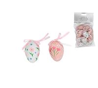 Gisela Graham Pink and White Floral Paper Mini Egg Set of 12 Easter Decoration