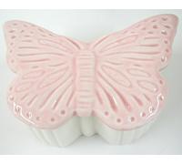 Gisela Graham Pink Butterfly Trinket Pot