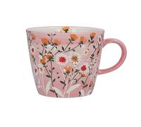 Gisela Graham Pink Ceramic Mug with Daisy Design
