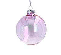 Gisela Graham Pink Clear Glass Bauble