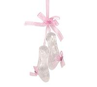 Gisela Graham Pink Embellished Clear Acrylic Ballet Slipper Christmas Ornament