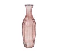 Gisela Graham Pink Ribbed Glass Bud Vase, 23cm Height