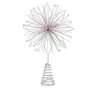 Gisela Graham Pink/Silver Glittered Wire Tree Top Star