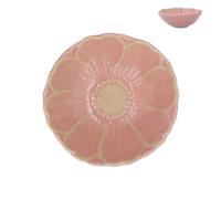 Gisela Graham Pink Stoneware Flower Shaped Bowl, 15cm, Contemporary Design