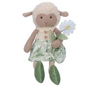 Gisela Graham Plush Easter Lamb with Dress, Easter Home Decoration, Shelf Sitter
