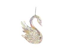 Gisela Graham Rainbow Iridescent Acrylic Swan Christmas Tree Decoration, 8 X 5 X 10 Cm