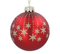 Gisela Graham Red and Gold Starfall Bauble, 8cm
