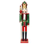 Gisela Graham Red and Green 60 Centimetre Wooden Nutcracker Decoration