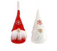 Gisela Graham Red and White Santa Christmas Tree Hanging Decoration