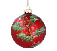 Gisela Graham Red Bauble Holly Leaf Design, 8cm