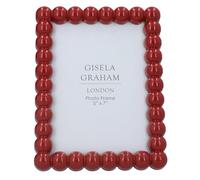 Gisela Graham Red Bobble Photo Frame, Wood, (5 X 7 Inch)