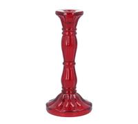 Gisela Graham Red Glass Moulded Candlestick (Large)