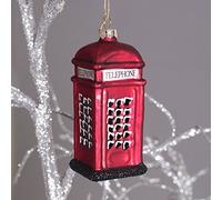 Gisela Graham Red Glass Telephone Box Tree Decoration