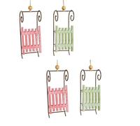Gisela Graham Red & Green Sledge Christmas Decoration, Set of 4