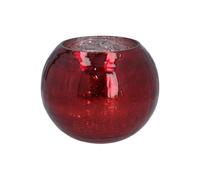 Gisela Graham Red Mirror Effect Round Glass Vase