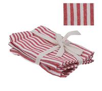 Gisela Graham Red Striped Cotton Napkins, 40cm, Pack of 4