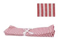 Gisela Graham Red Striped Cotton Placemats, Rectangular, 33x45cm, Pack of 4