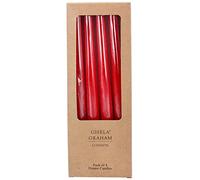 Gisela Graham Red Tapered Dinner Candles (Box of 4)
