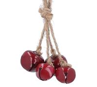 Gisela Graham Red Tin Jingle Bell Cluster On String Decoration