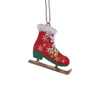 Gisela Graham Red & White Metal Ice Skating Boot Decoration
