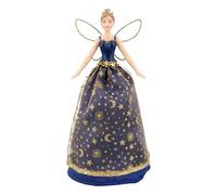 Gisela Graham Resin and Fabric Blue and Gold 18 Centimetre Celestial Tree Top Fary