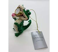 Gisela Graham Resin Crocodile/Clock hanging christmas decoration