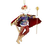 Gisela Graham Resin/Fabric King Rat Christmas Decoration