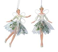 Gisela Graham Resin & Fabric Snowdrop Organza Fairies Set of 2