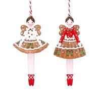 Gisela Graham Resin Gingerbread Fairy Christmas Tree Decorations
